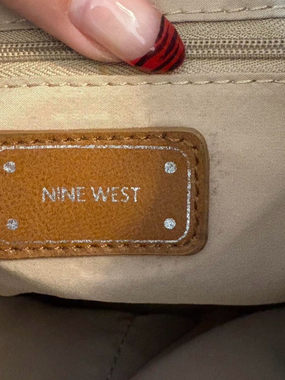 Nine West Caramel Leather Hobo Bag - Picture 7 of 8
